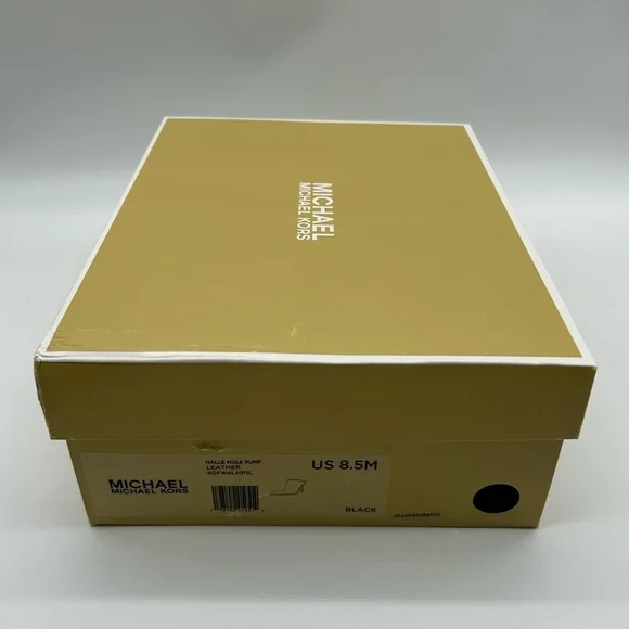 Michael Kors Halle Mule Pump Leather Black Pointed Toe Heels Size 8.5M NIB - Picture 15 of 15